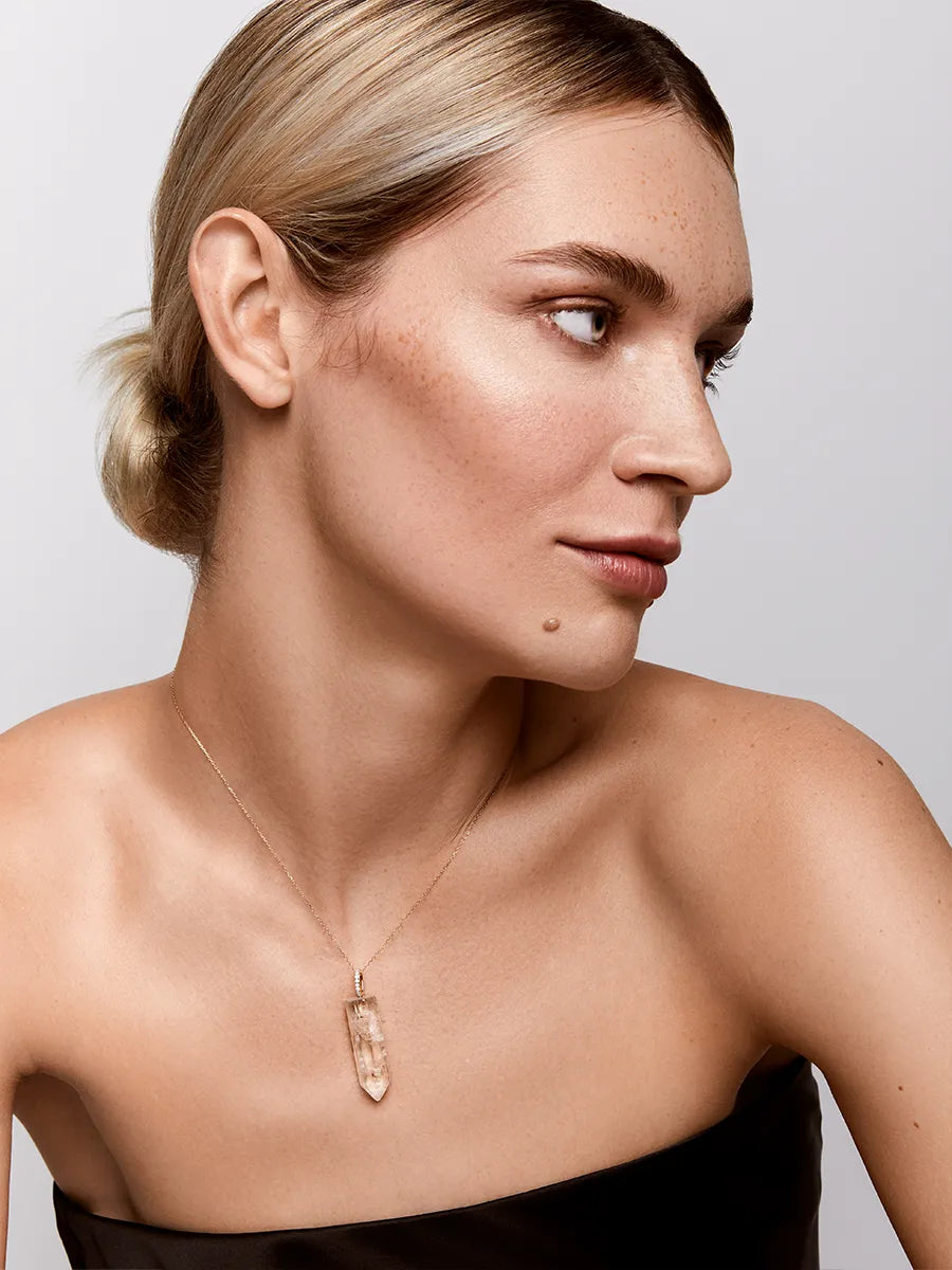 14kt Diamond Healing Crystal Necklace — фото 2