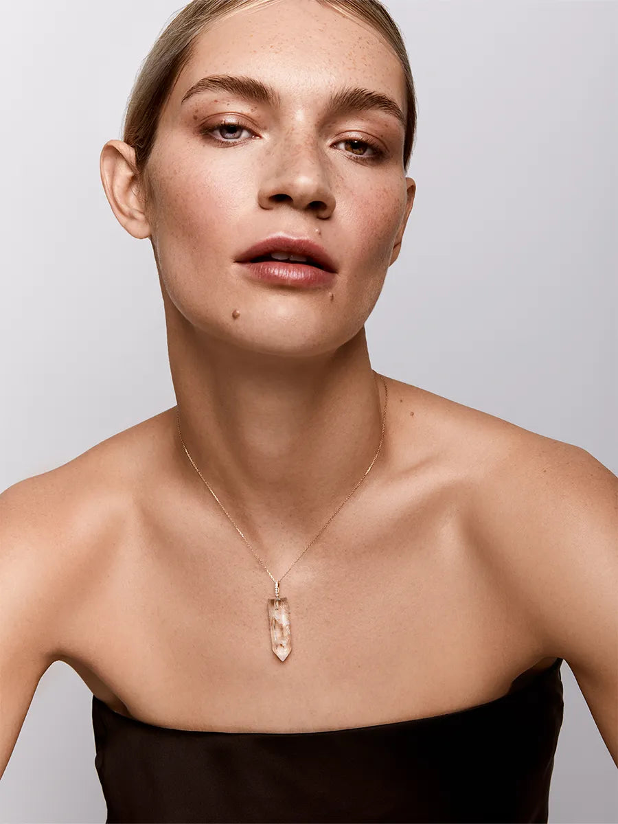 14kt Diamond Healing Crystal Necklace — фото 3