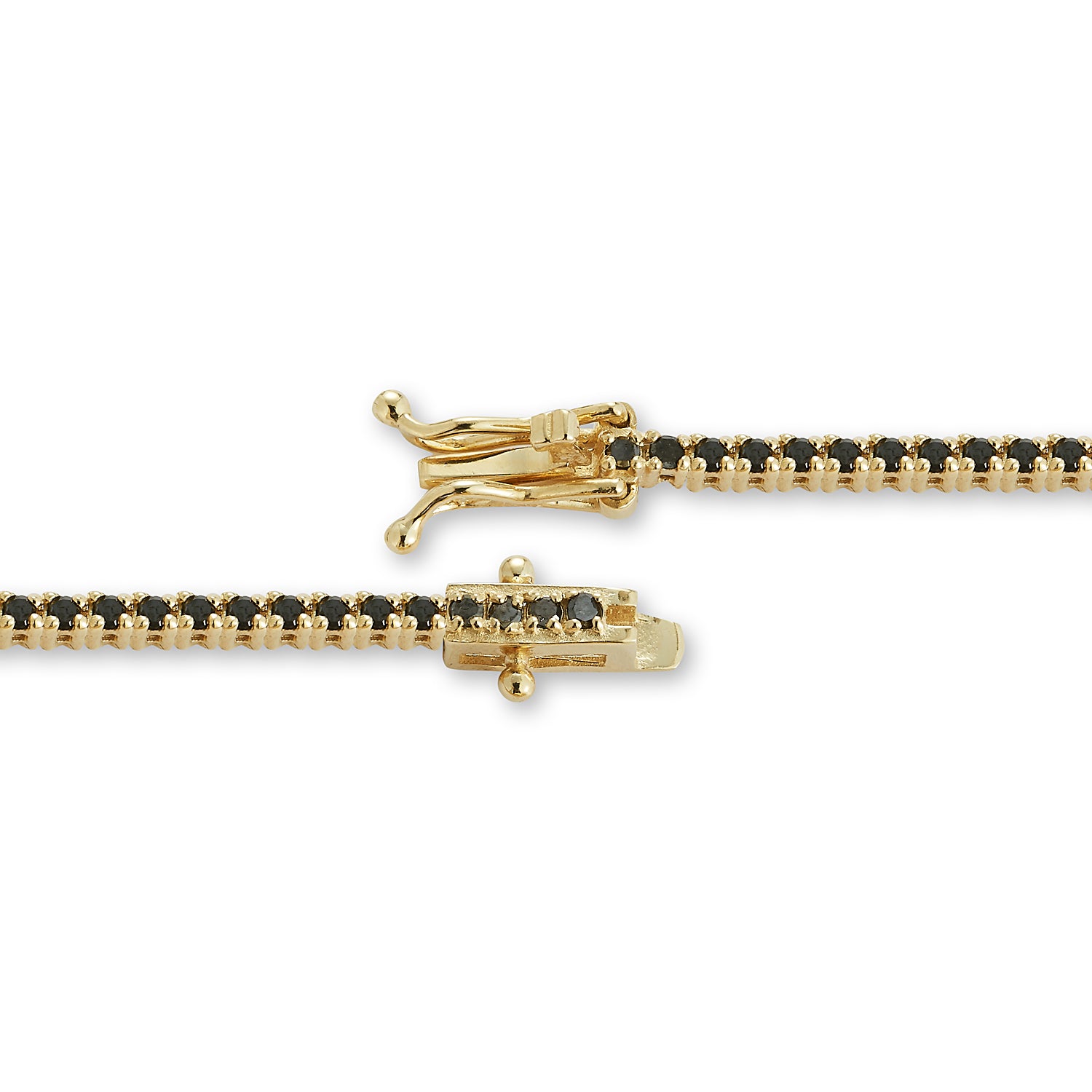 14kt Gold Black Diamond Tennis Bracelet — фото 2