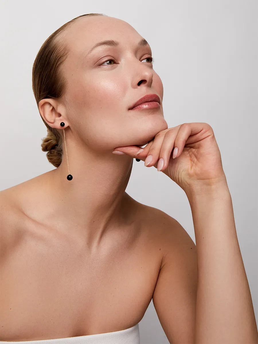 Onyx Ball Drop Earrings — фото 2