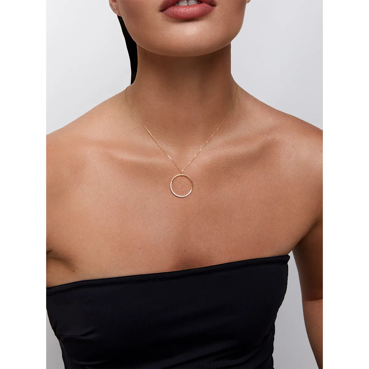 14kt Large Halfmoon pendant — фото 2