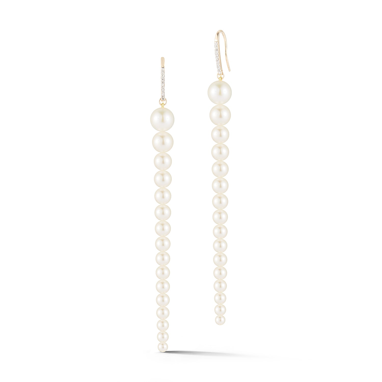 14kt Graduated Pearl Danglers