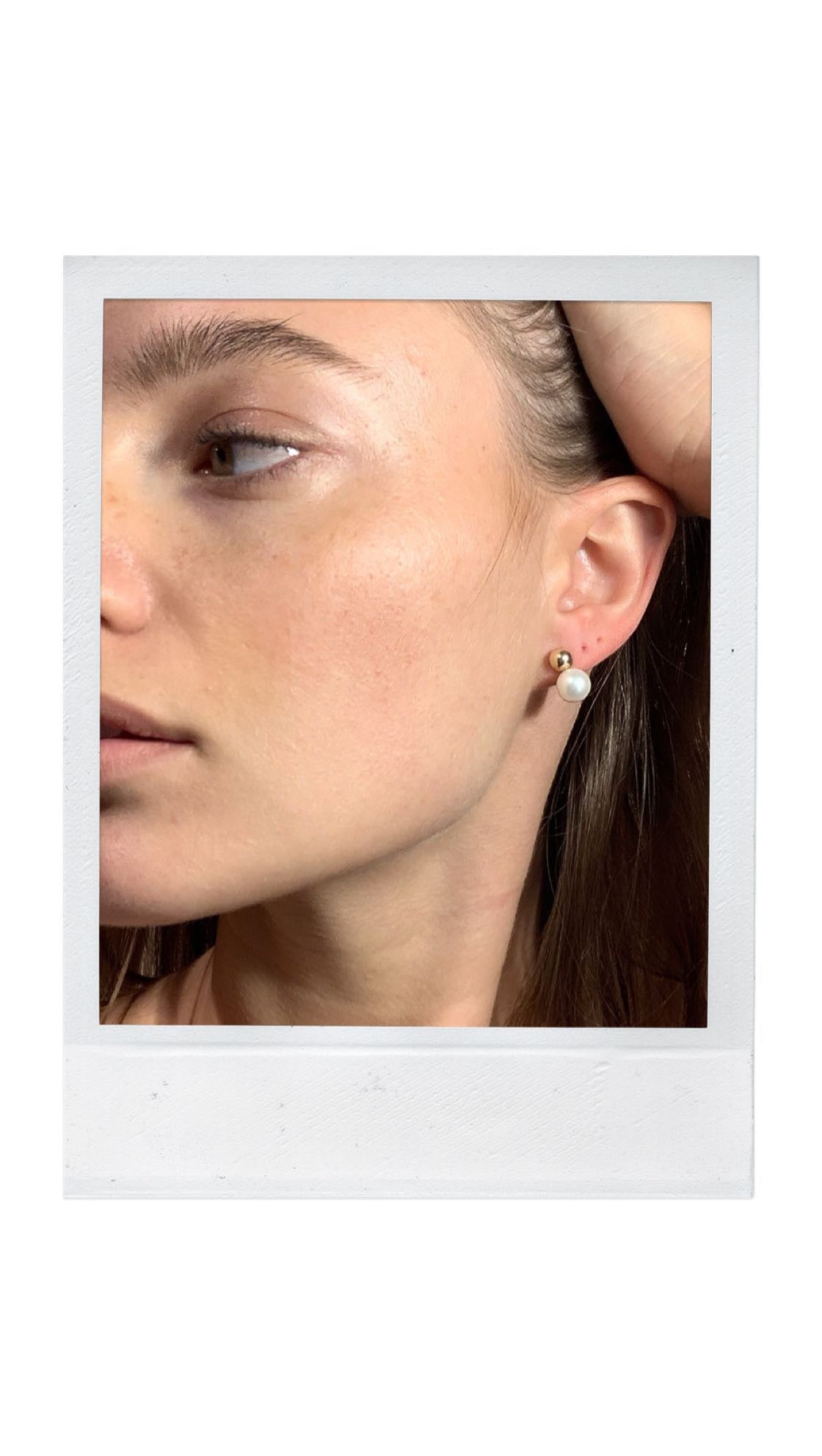 14kt Gold Ball and Pearl Ear Jacket Earrings — фото 2