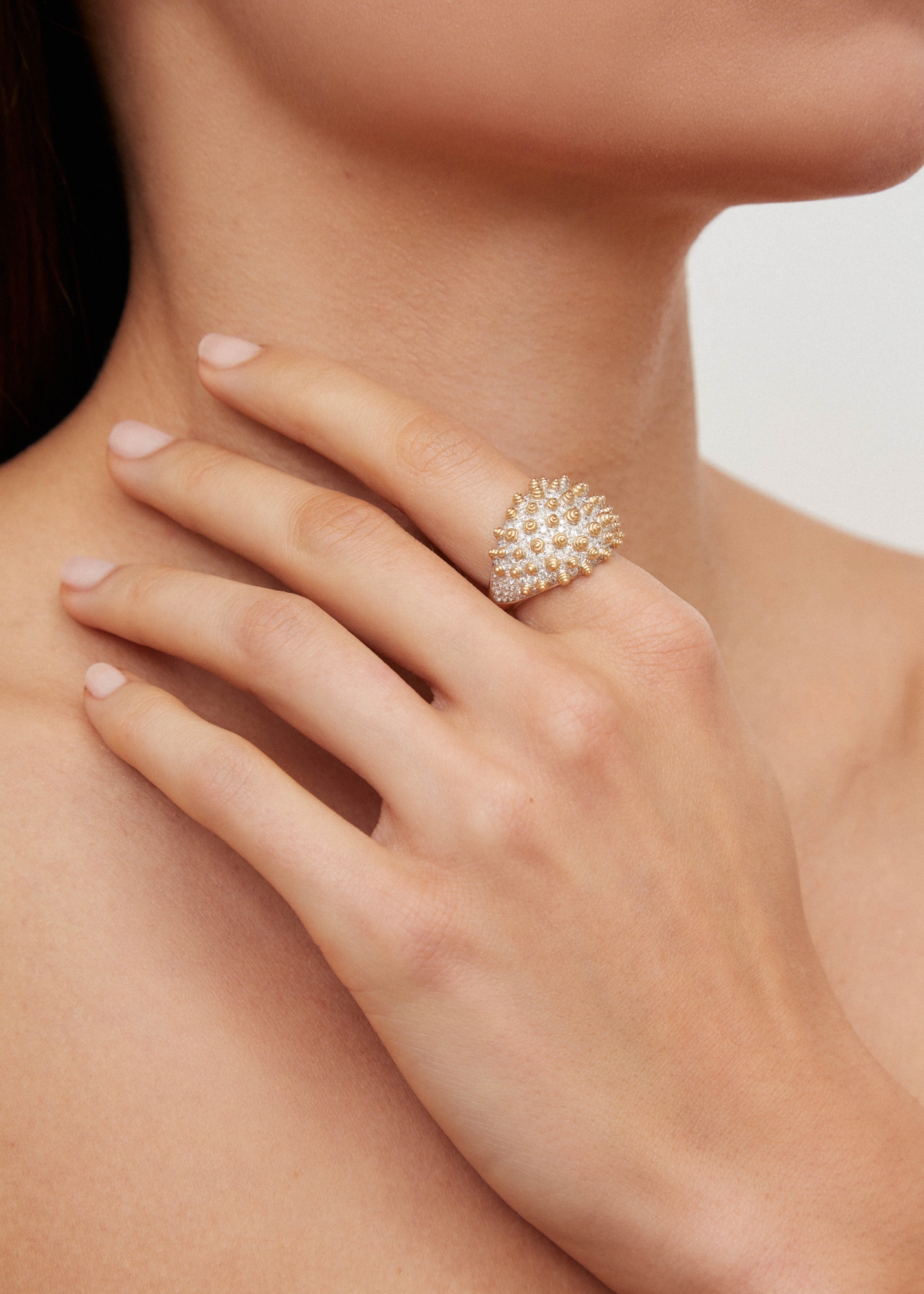 BAGUE PICOTS DIAMANTS OR JAUNE — фото 4