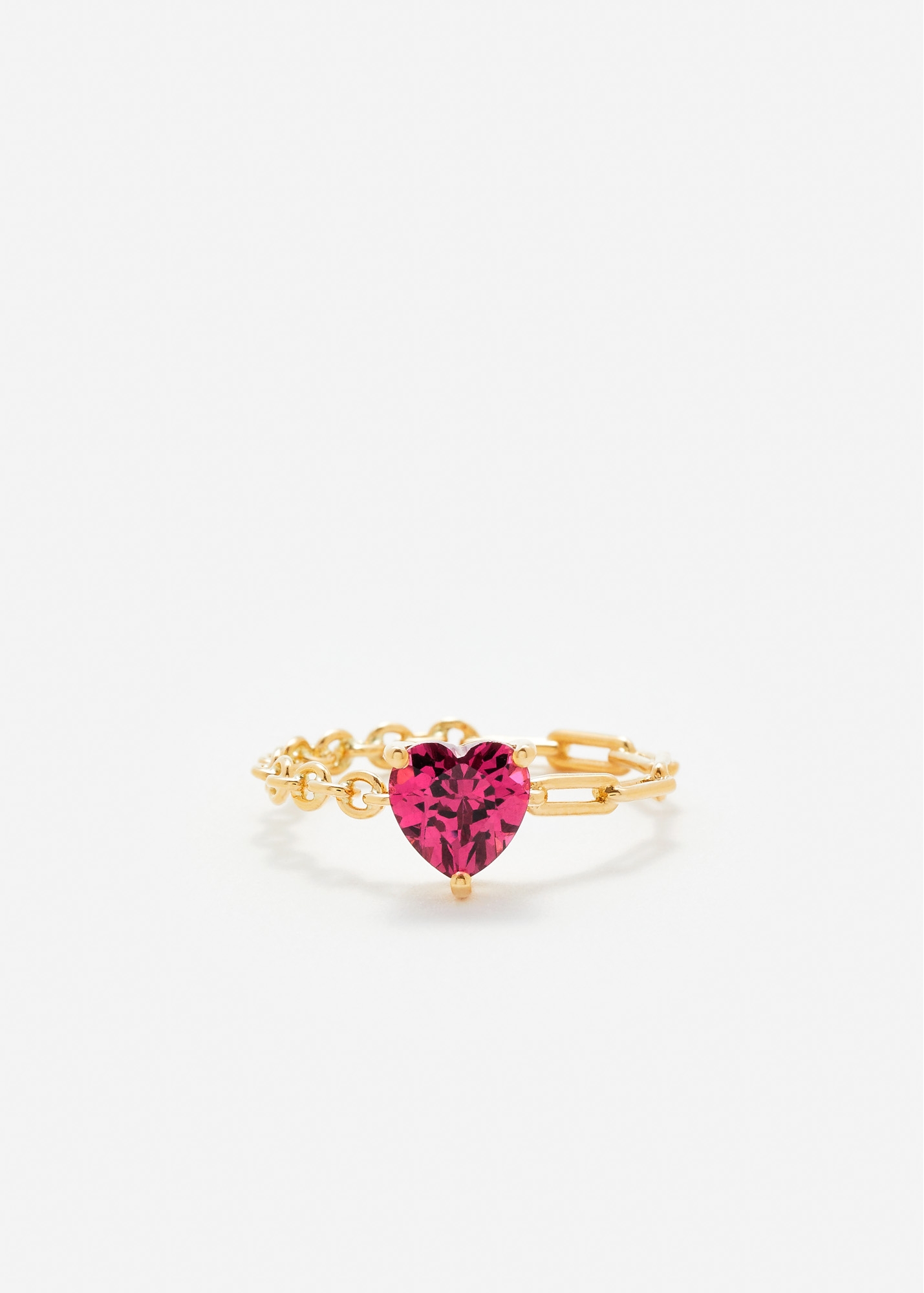 BAGUE SOLITAIRE COEUR OR JAUNE — фото 1