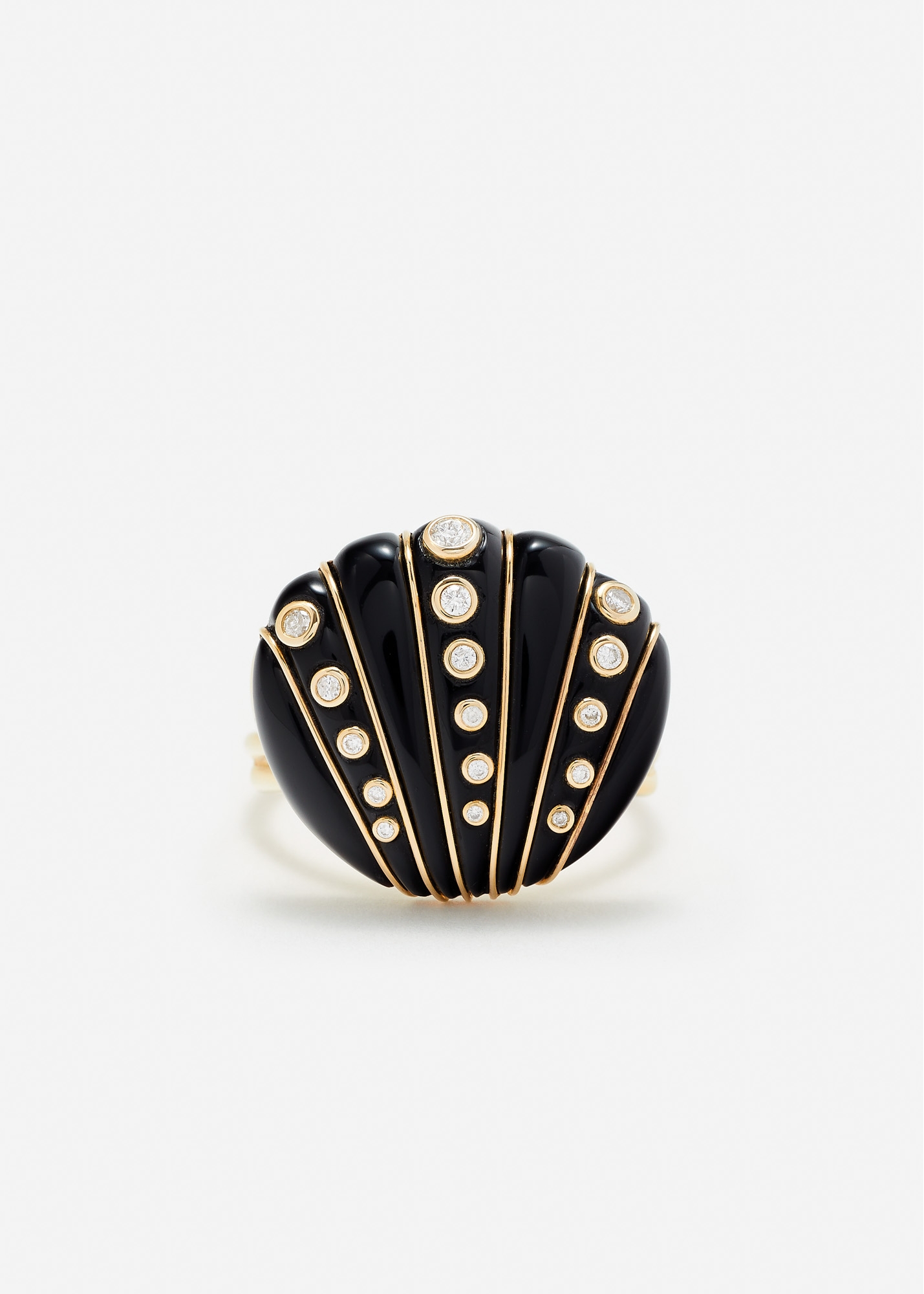 BAGUE COQUILLAGE ONYX OR JAUNE