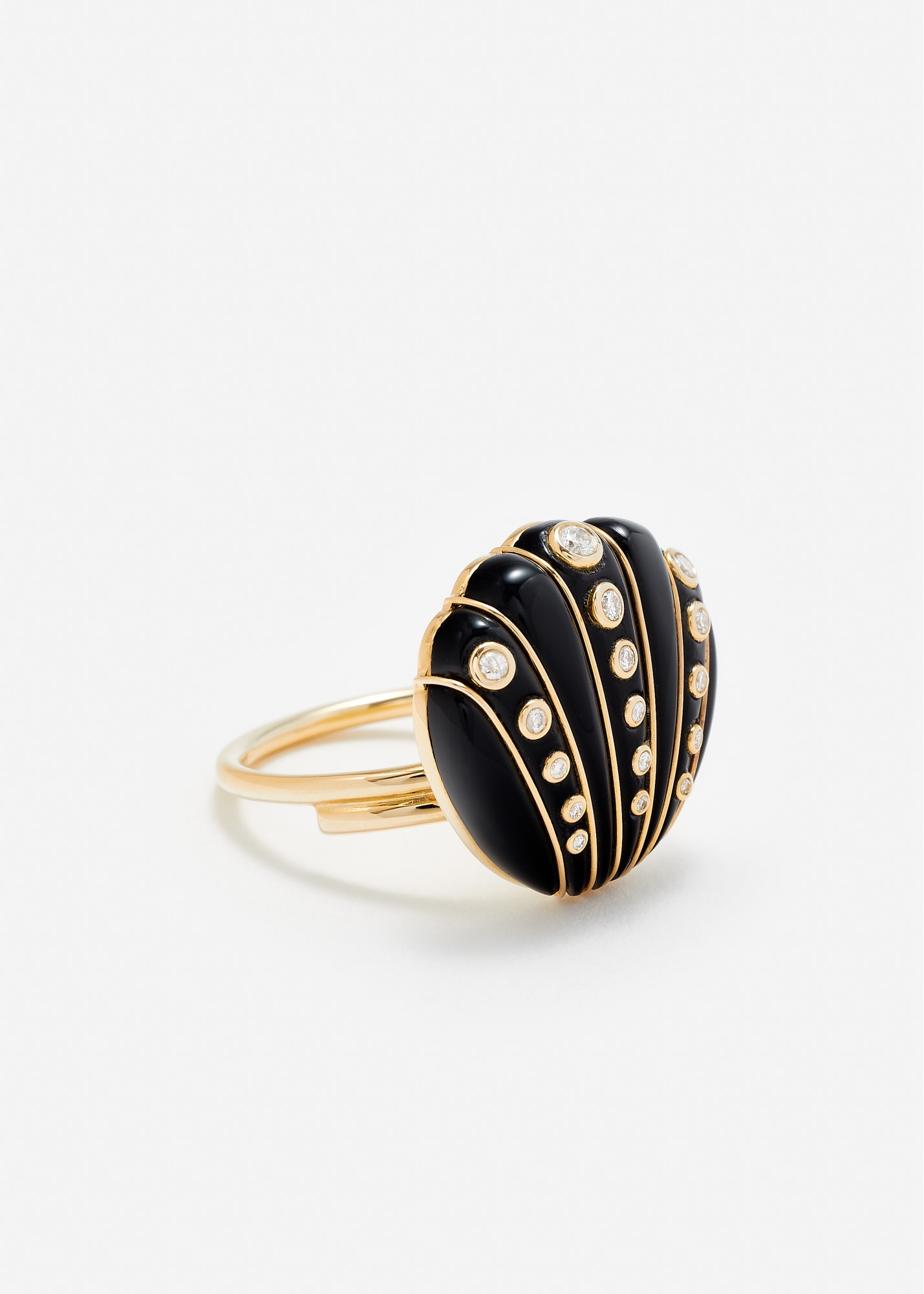 BAGUE COQUILLAGE ONYX OR JAUNE — фото 3