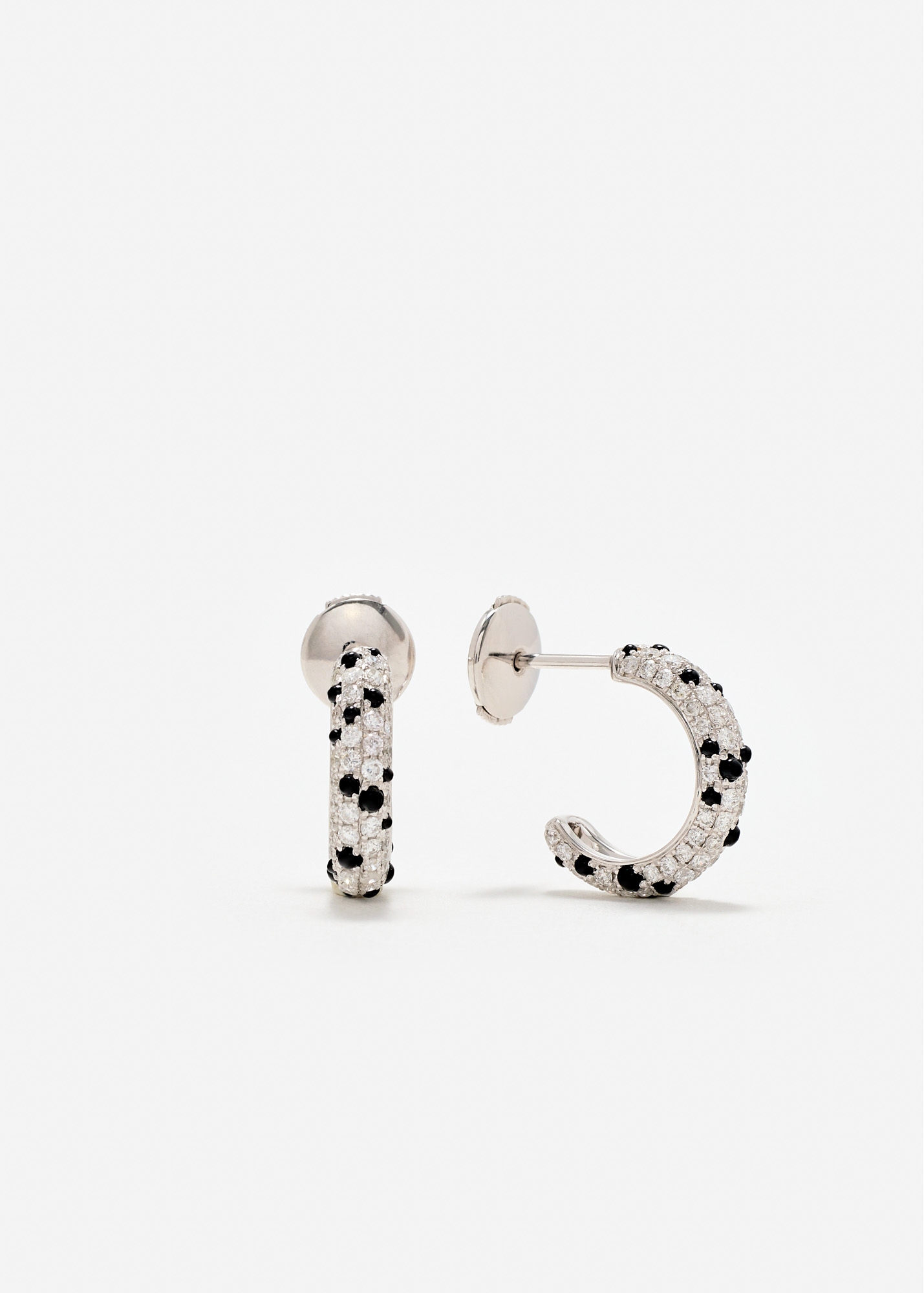 PAIRE DE CREOLES DALMATIEN DIAMANTS OR BLANC — фото 1