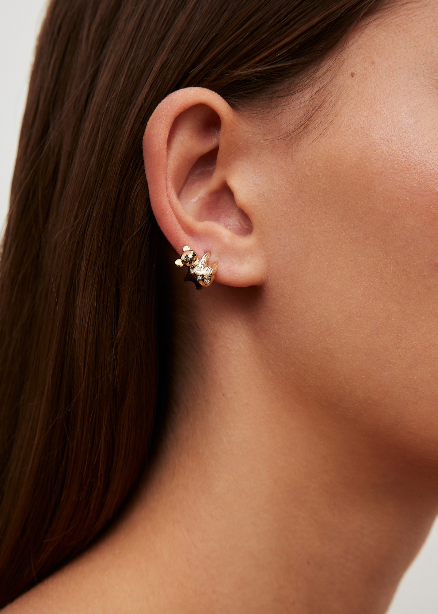 PAIRE DE BOUCLES D’OREILLE KOALA GOLD OR JAUNE — фото 2
