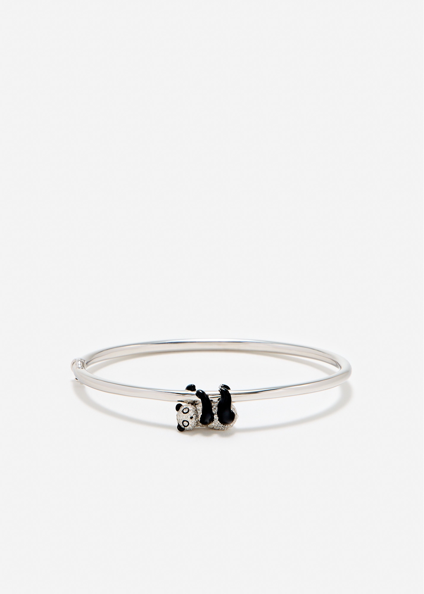 BRACELET JONC PANDA DIAMANTS OR BLANC — фото 1