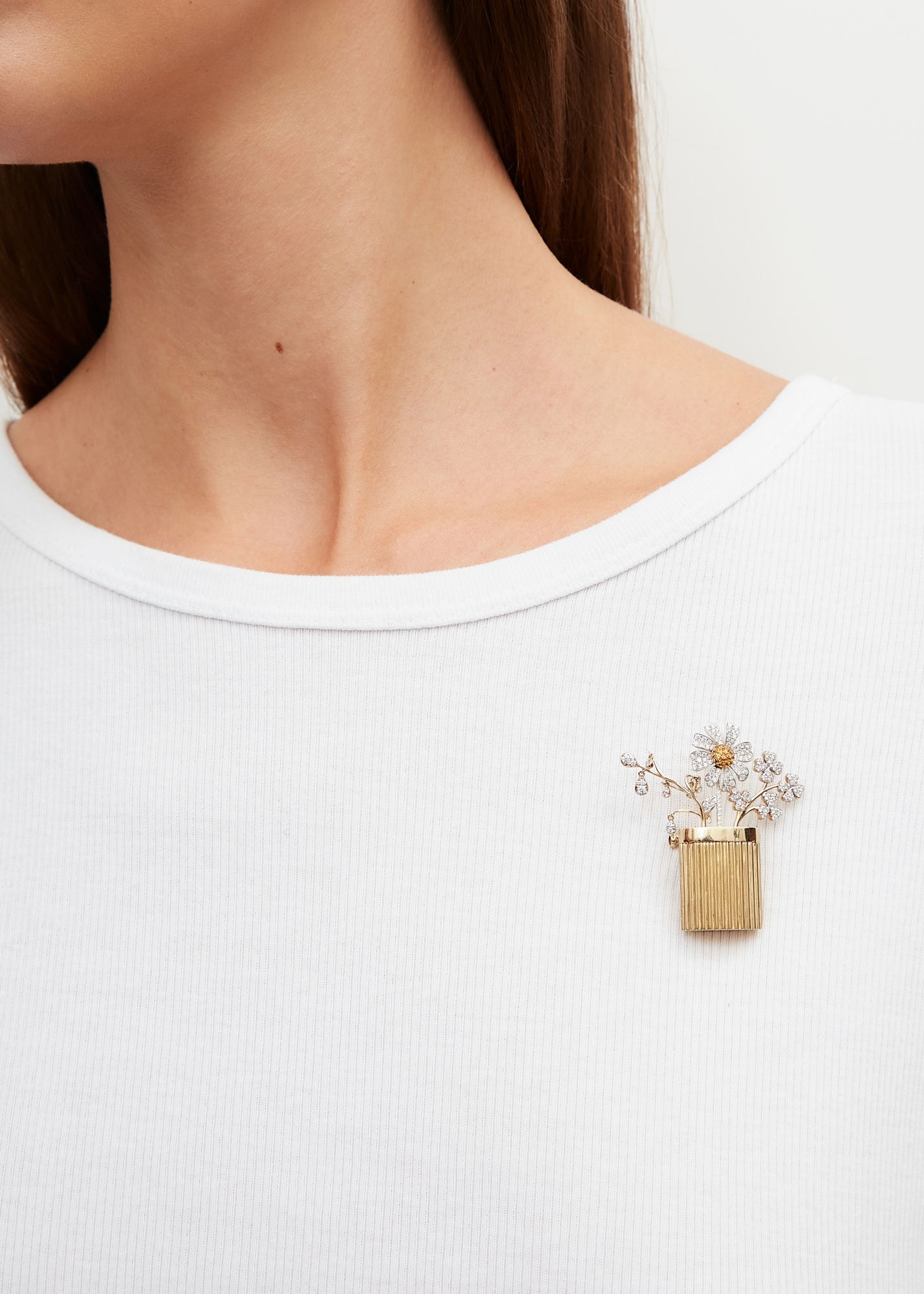 COLLIER BROCHE VASE BERLINGOT OR JAUNE — фото 7