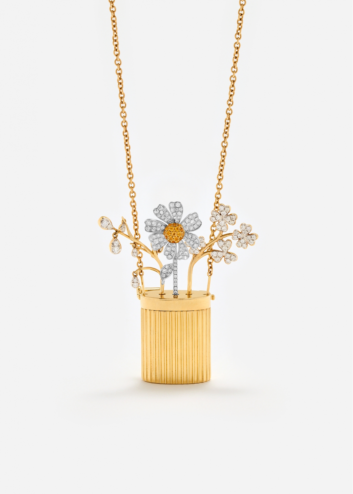 COLLIER BROCHE VASE BERLINGOT OR JAUNE — фото 8