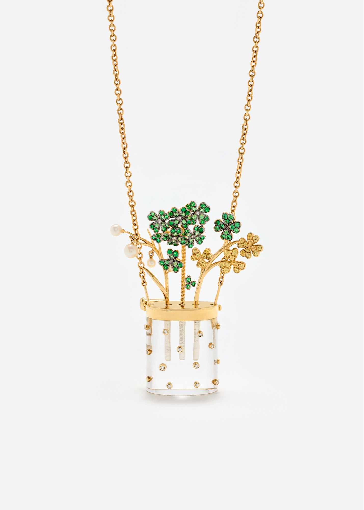 COLLIER BROCHE VASE CRYSTAL OR JAUNE — фото 6