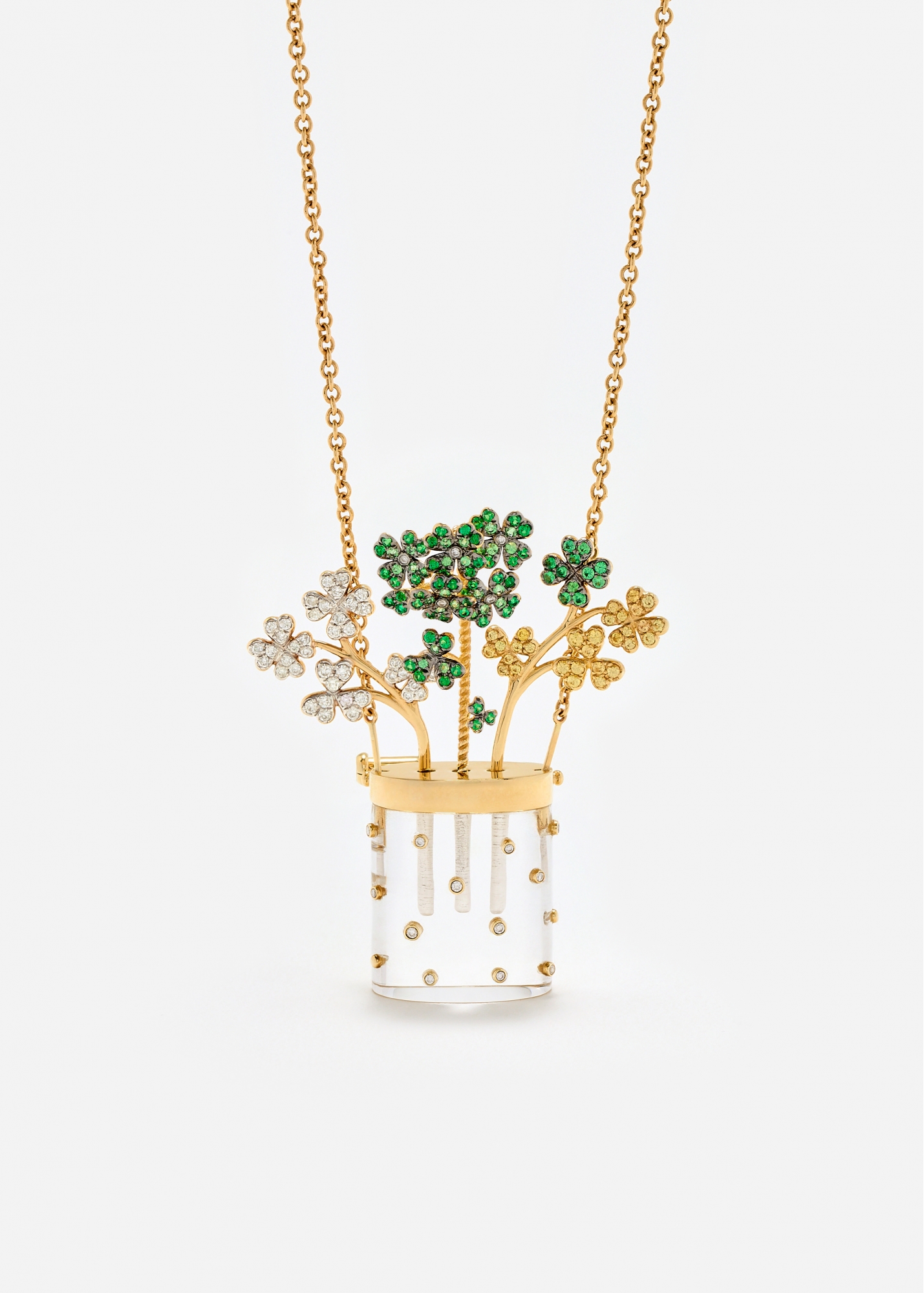 COLLIER BROCHE VASE CRYSTAL OR JAUNE — фото 7