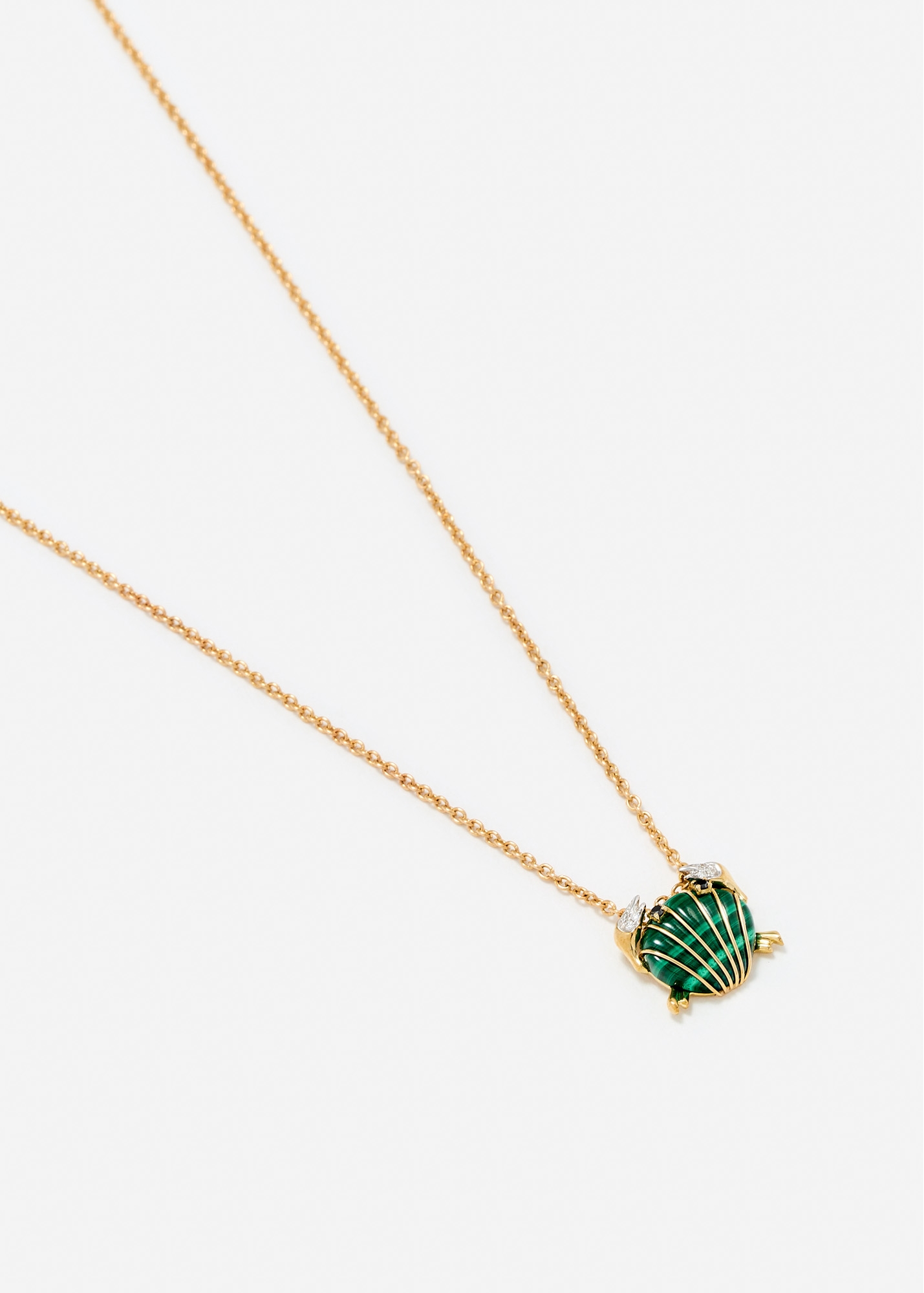 PENDENTIF MINI CRABE COQUILLAGE MALACHITE OR JAUNE — фото 3