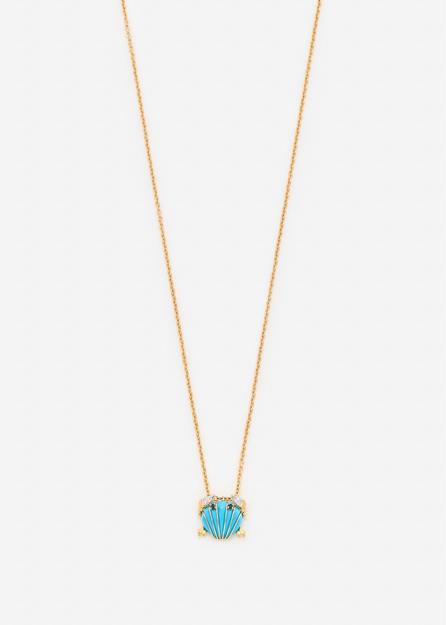 PENDENTIF MINI CRABE COQUILLAGE TURQUOISE OR JAUNE — фото 1