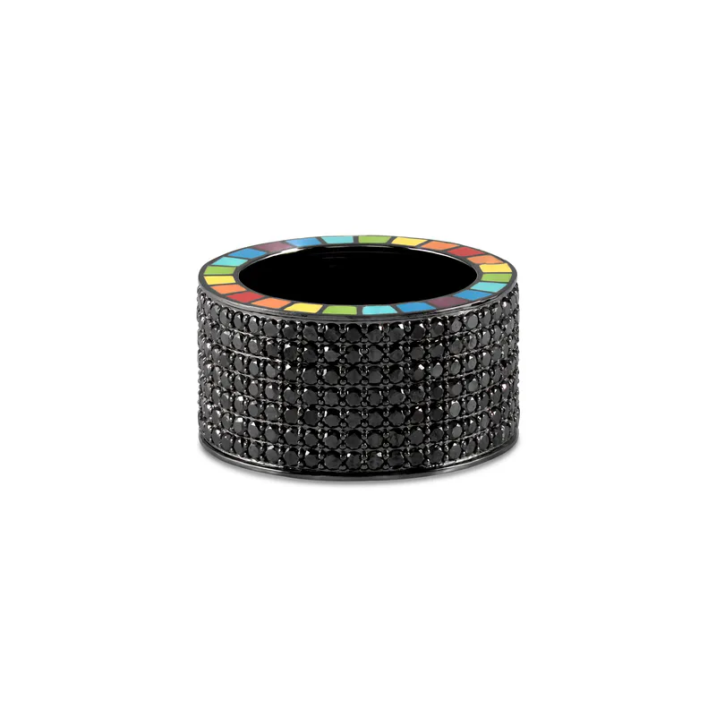 Me Wide Black Diamond Ring