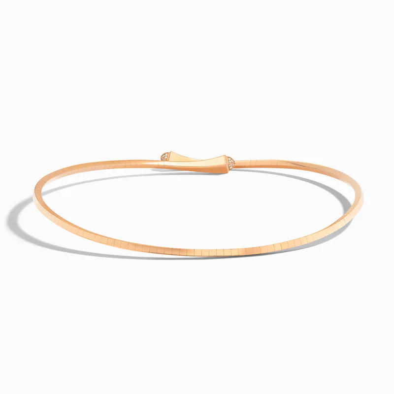 Cleo Gold Midi Choker with Diamond Pyramids