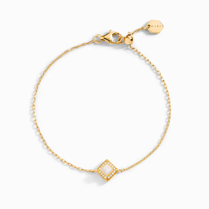 Cleo Lotus Pavé Chain Bracelet
