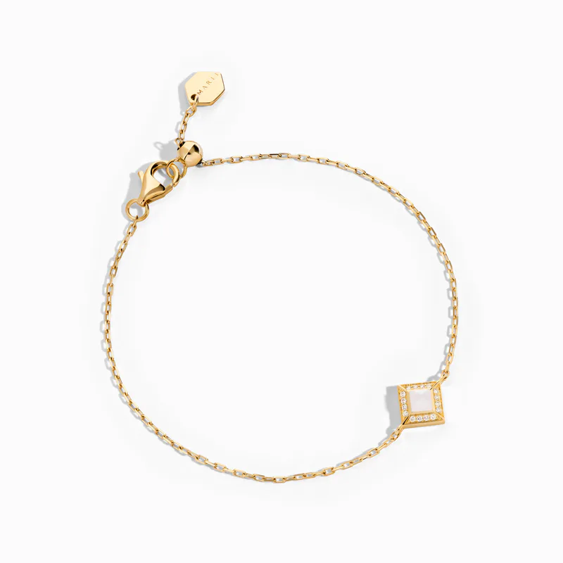 Cleo Lotus Pavé Chain Bracelet