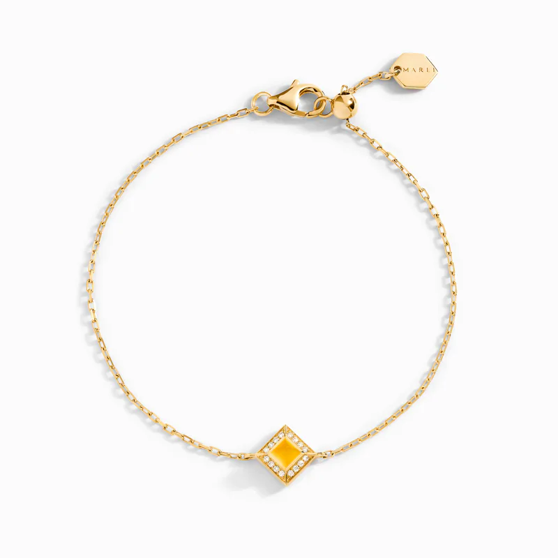 Cleo Lotus Pavé Chain Bracelet
