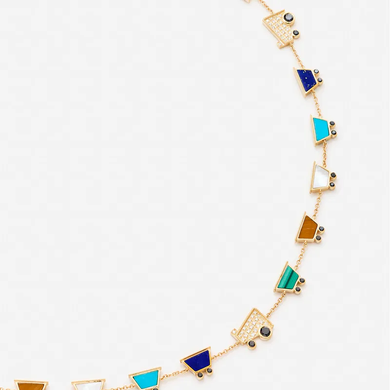 COLLIER VROUM VROUM OR JAUNE