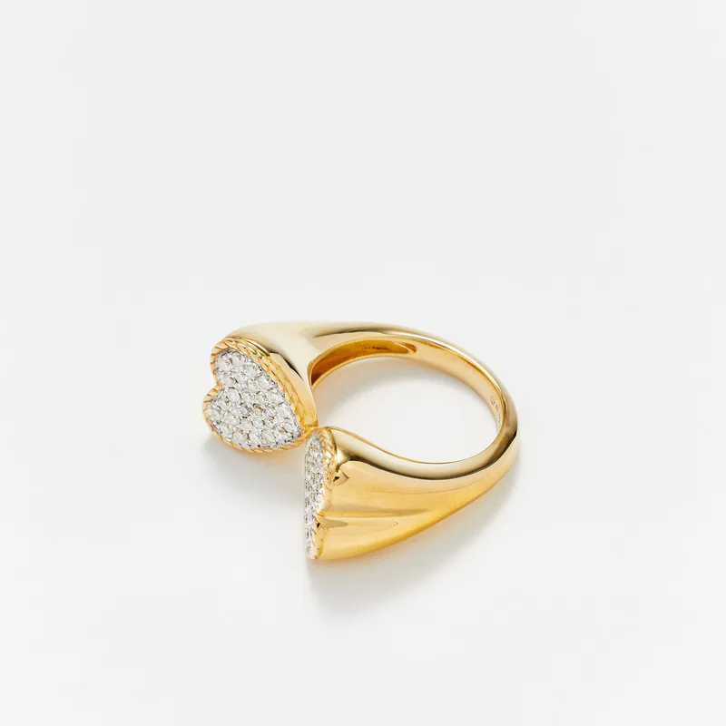 BAGUE TOI & MOI COEUR DIAMANTS OR JAUNE