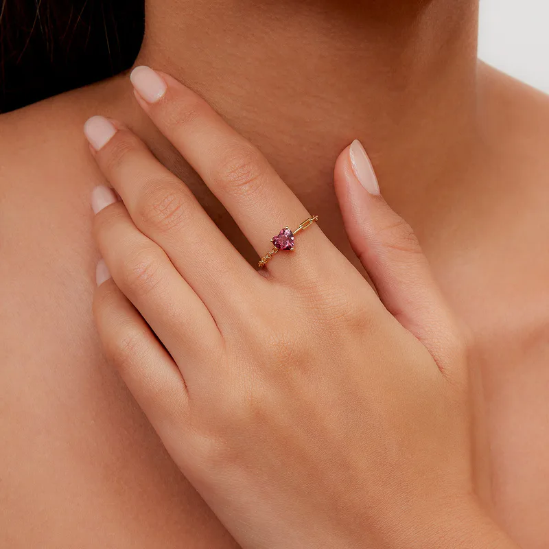 BAGUE SOLITAIRE COEUR OR JAUNE
