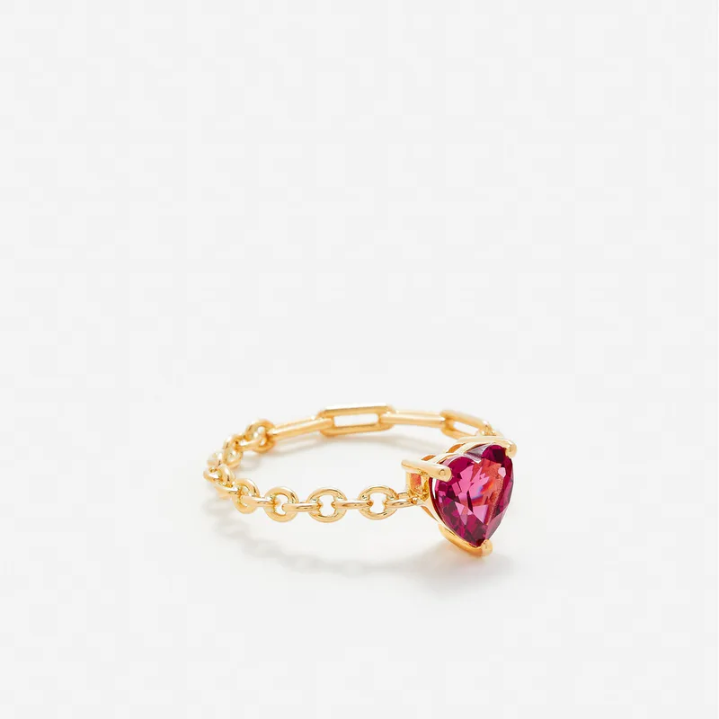 BAGUE SOLITAIRE COEUR OR JAUNE