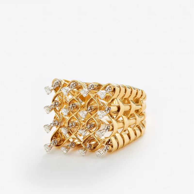 BAGUE RAPHIA GM OR JAUNE