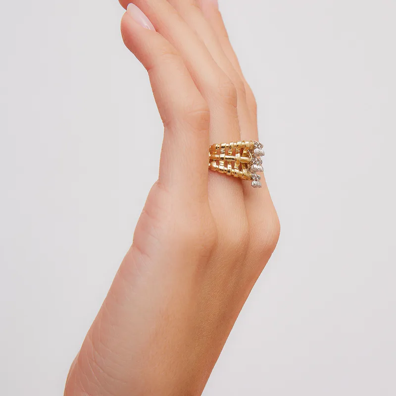BAGUE RAPHIA PM OR JAUNE