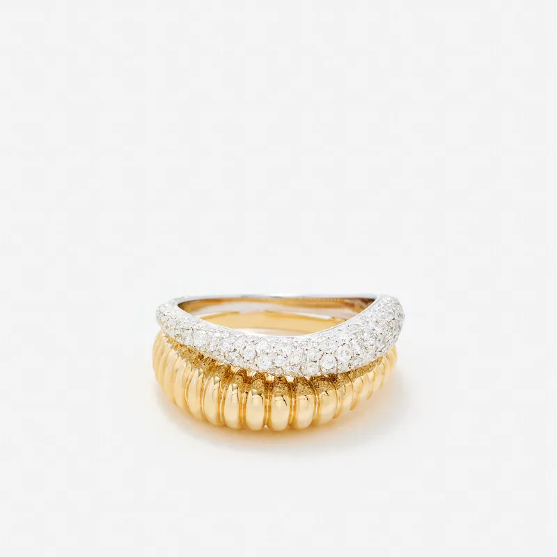 BAGUE BOUÉE VAGUE DIAMANTS 2 ORS