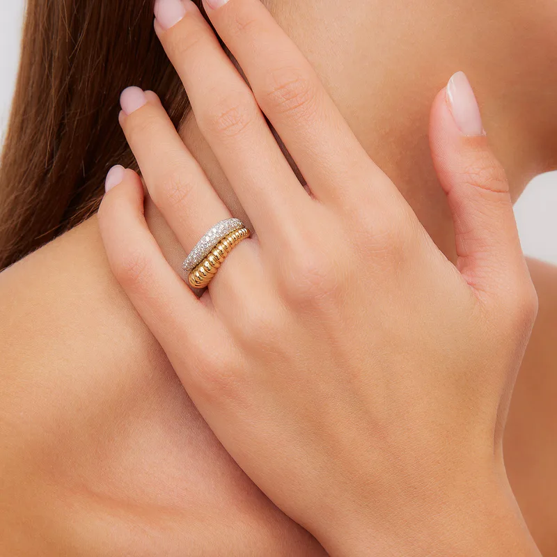 BAGUE BOUÉE VAGUE DIAMANTS 2 ORS