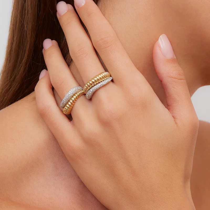 BAGUE BOUÉE VAGUE DIAMANTS 2 ORS