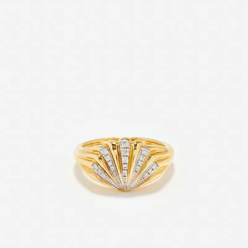 BABY CHEVALIÈRE COQUILLAGE DIAMANTS OR JAUNE