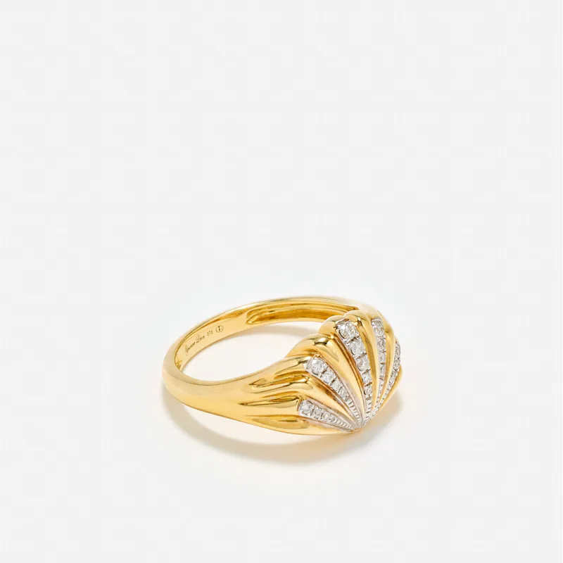 BABY CHEVALIÈRE COQUILLAGE DIAMANTS OR JAUNE