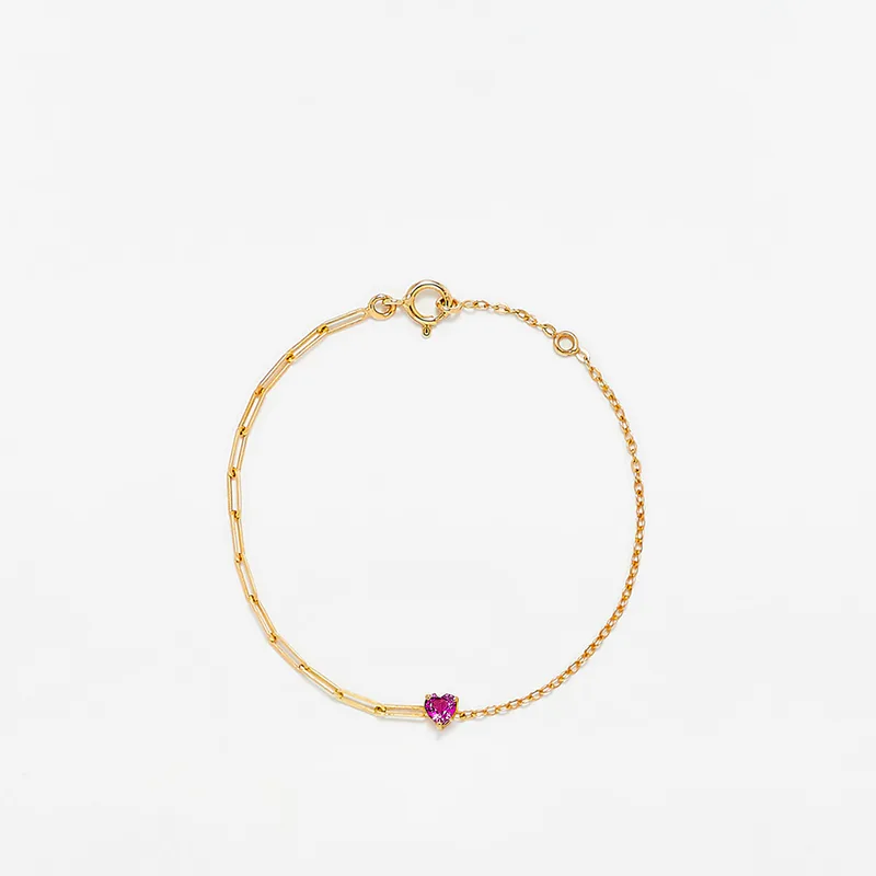 BRACELET SOLITAIRE COEUR PM OR JAUNE