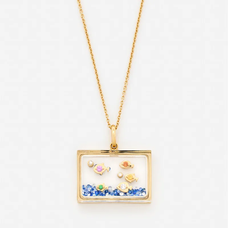 PENDENTIF L’AQUARIUM OR JAUNE