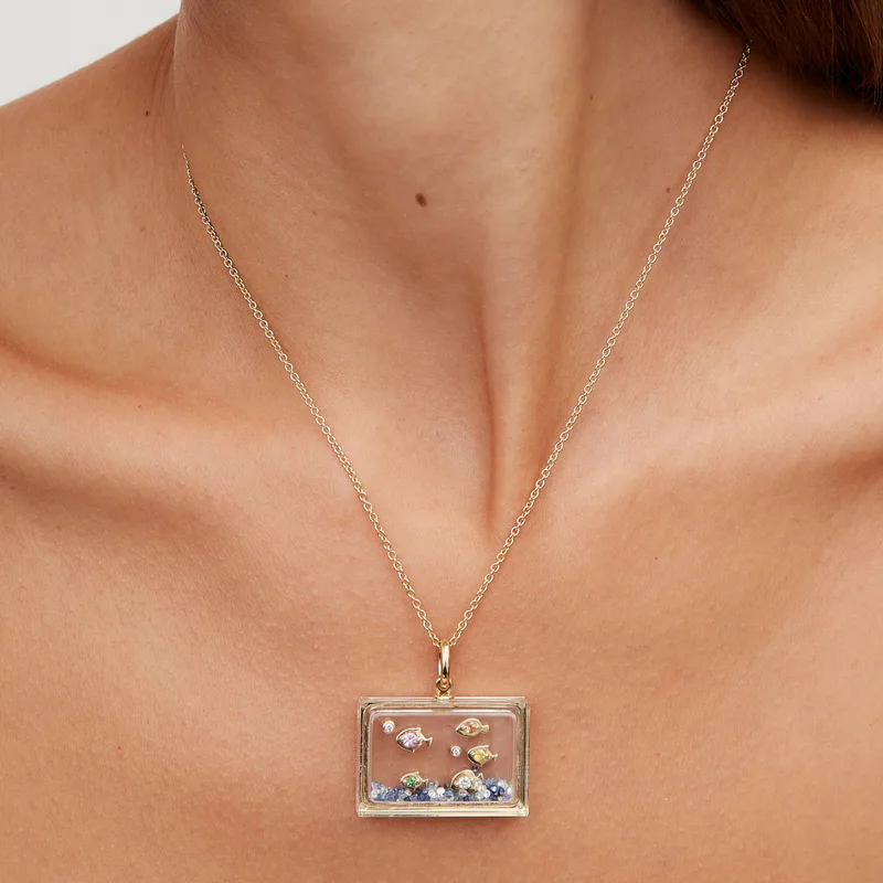 PENDENTIF L’AQUARIUM OR JAUNE