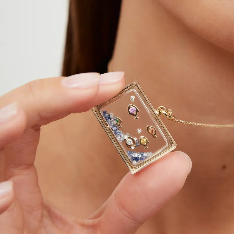 PENDENTIF L’AQUARIUM OR JAUNE