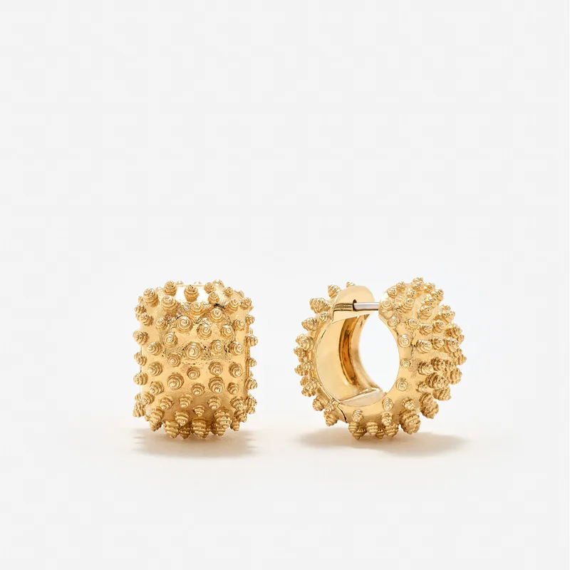 PAIRE DE CRÉOLES PICOTS GOLD OR JAUNE