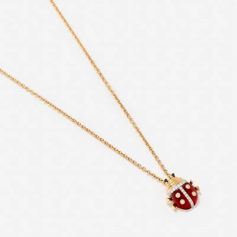 PENDENTIF MINI COCCINELLE OR JAUNE