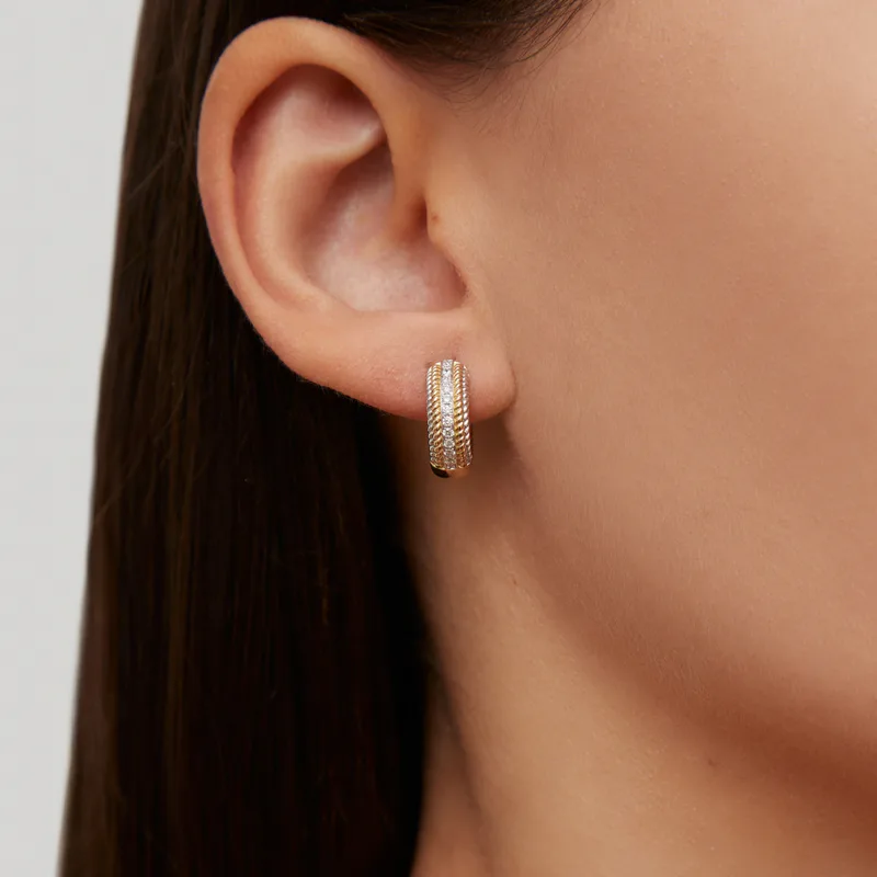 PAIRE DE CRÉOLES TRESSES 2 ORS