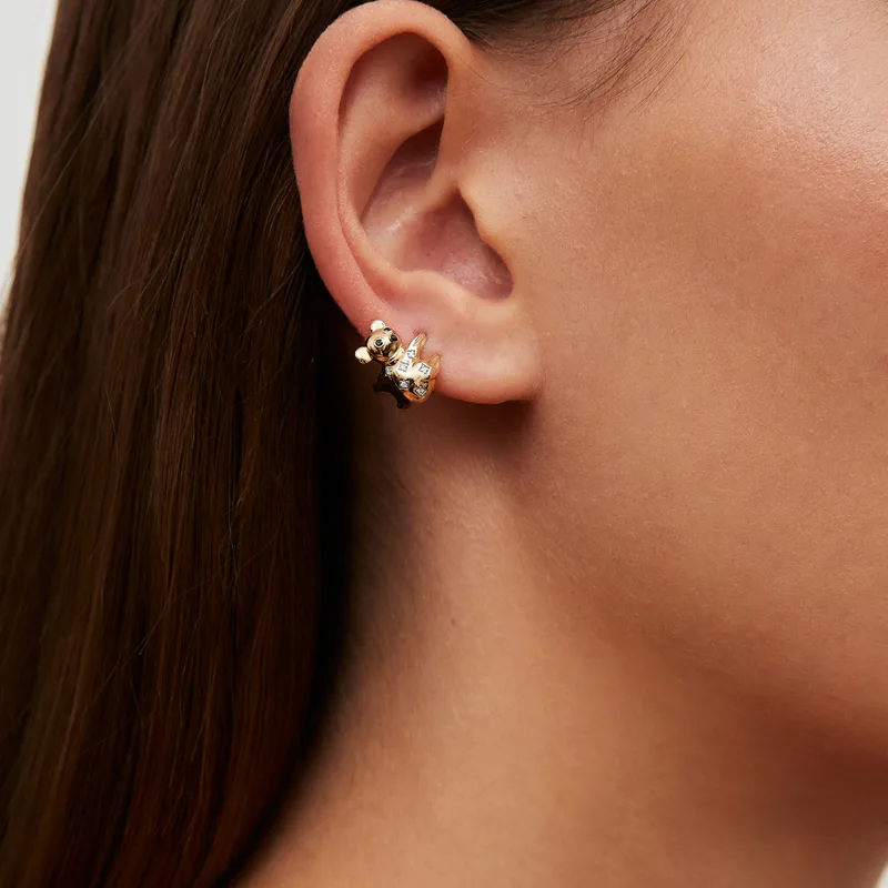 PAIRE DE BOUCLES D’OREILLE KOALA GOLD OR JAUNE