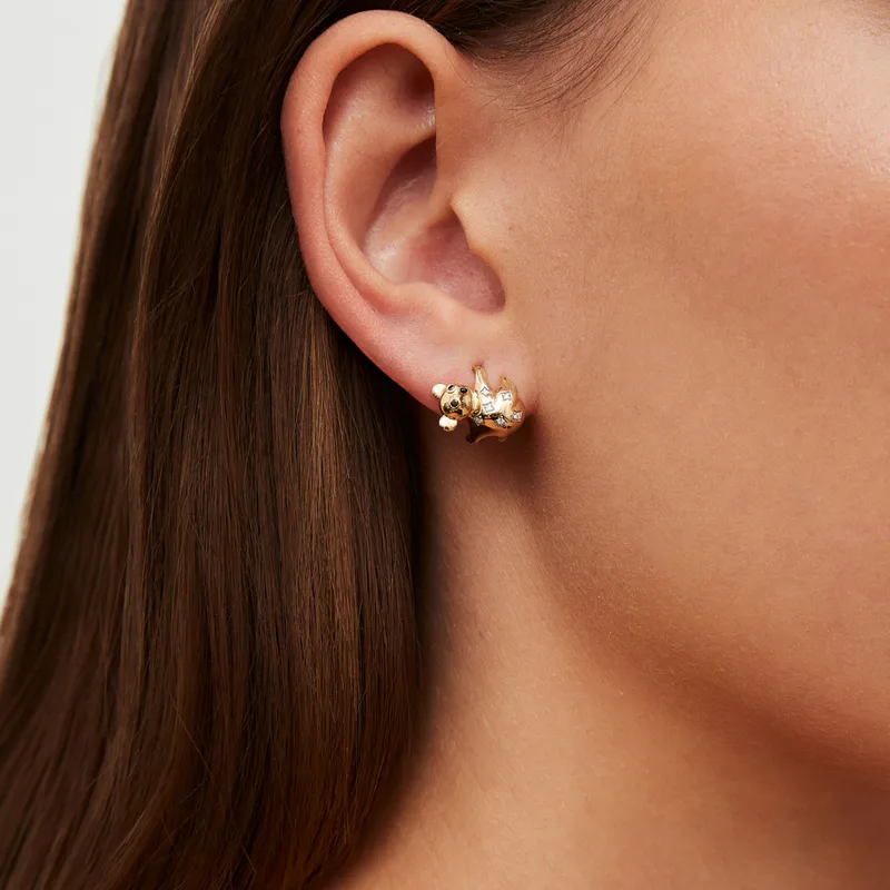 PAIRE DE BOUCLES D’OREILLE KOALA GOLD OR JAUNE