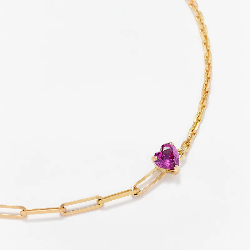BRACELET SOLITAIRE COEUR GM OR JAUNE
