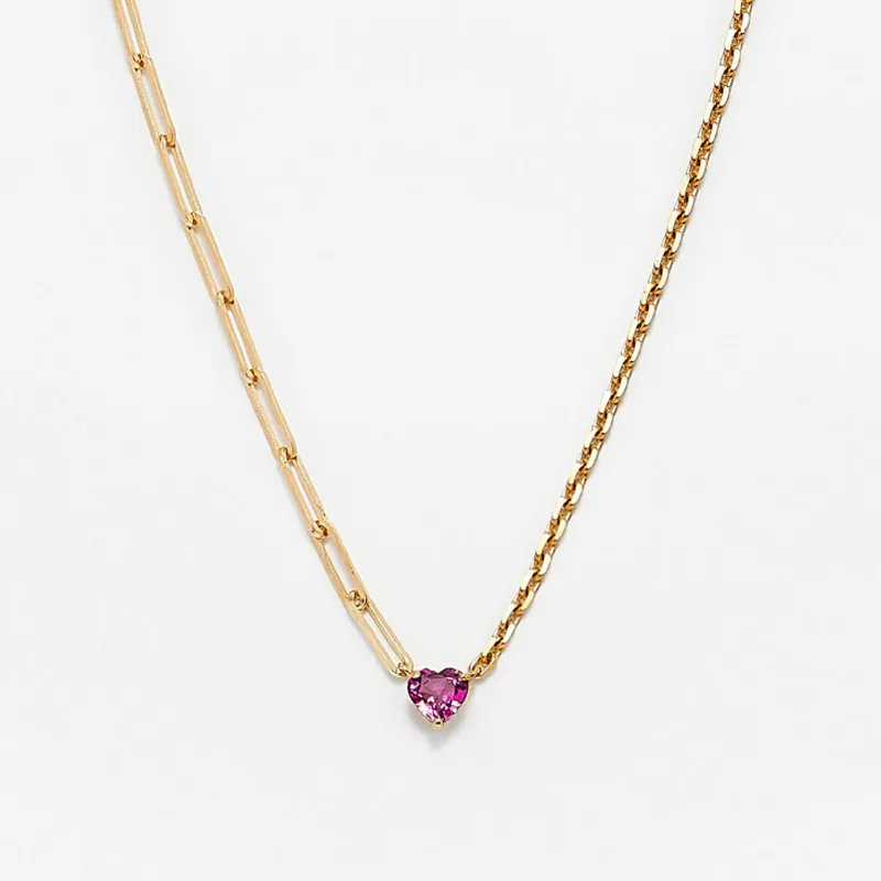 COLLIER SOLITAIRE COEUR GM OR JAUNE