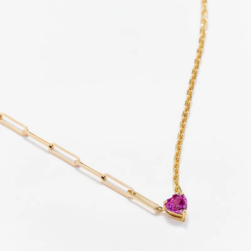 COLLIER SOLITAIRE COEUR GM OR JAUNE