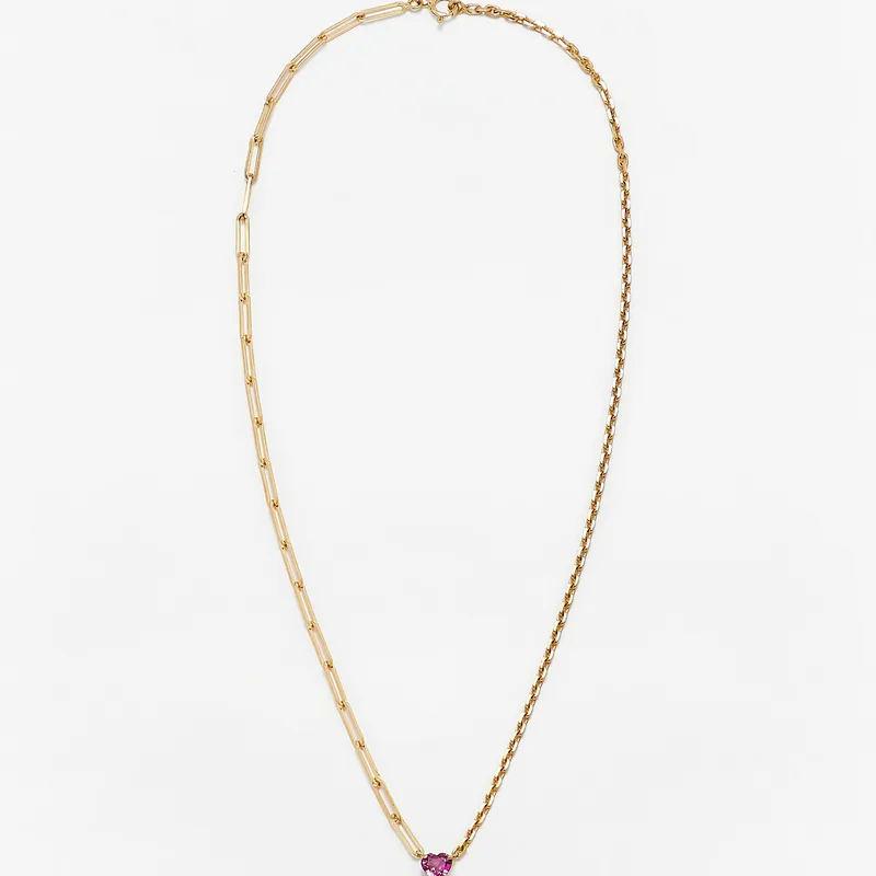 COLLIER SOLITAIRE COEUR GM OR JAUNE