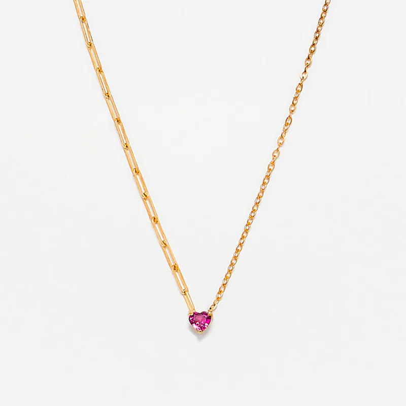 COLLIER SOLITAIRE COEUR PM OR JAUNE